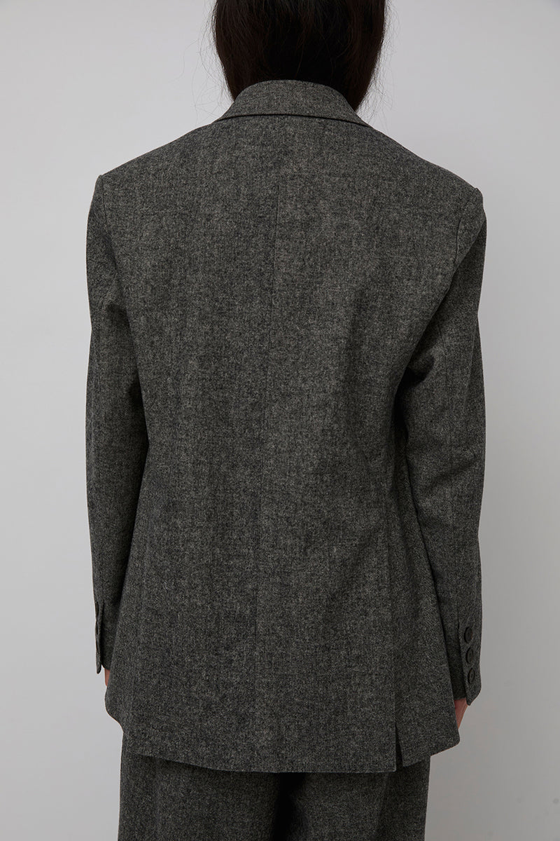 Mijeong Park Wool Blend Oversized Jacket in Gray