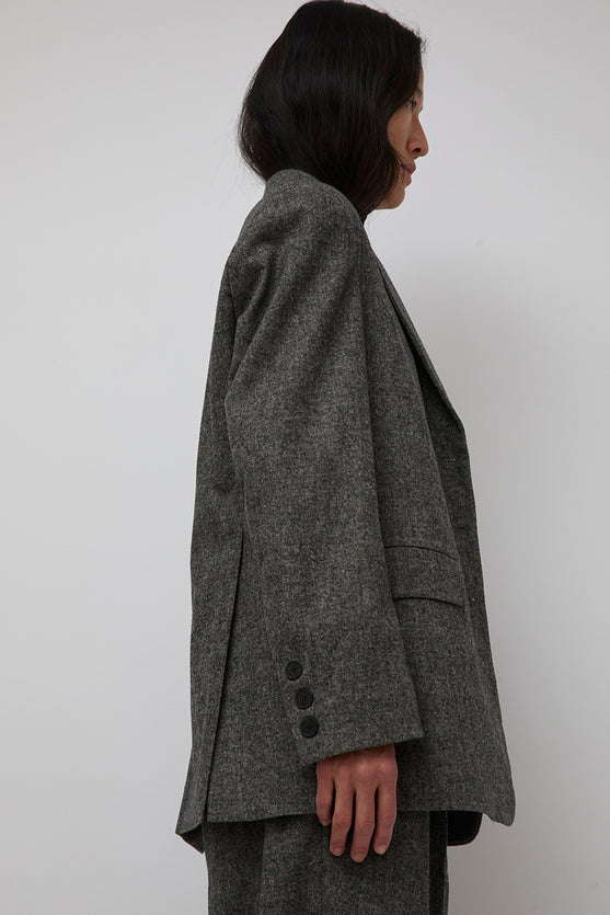 Mijeong Park Wool Blend Oversized Jacket in Gray
