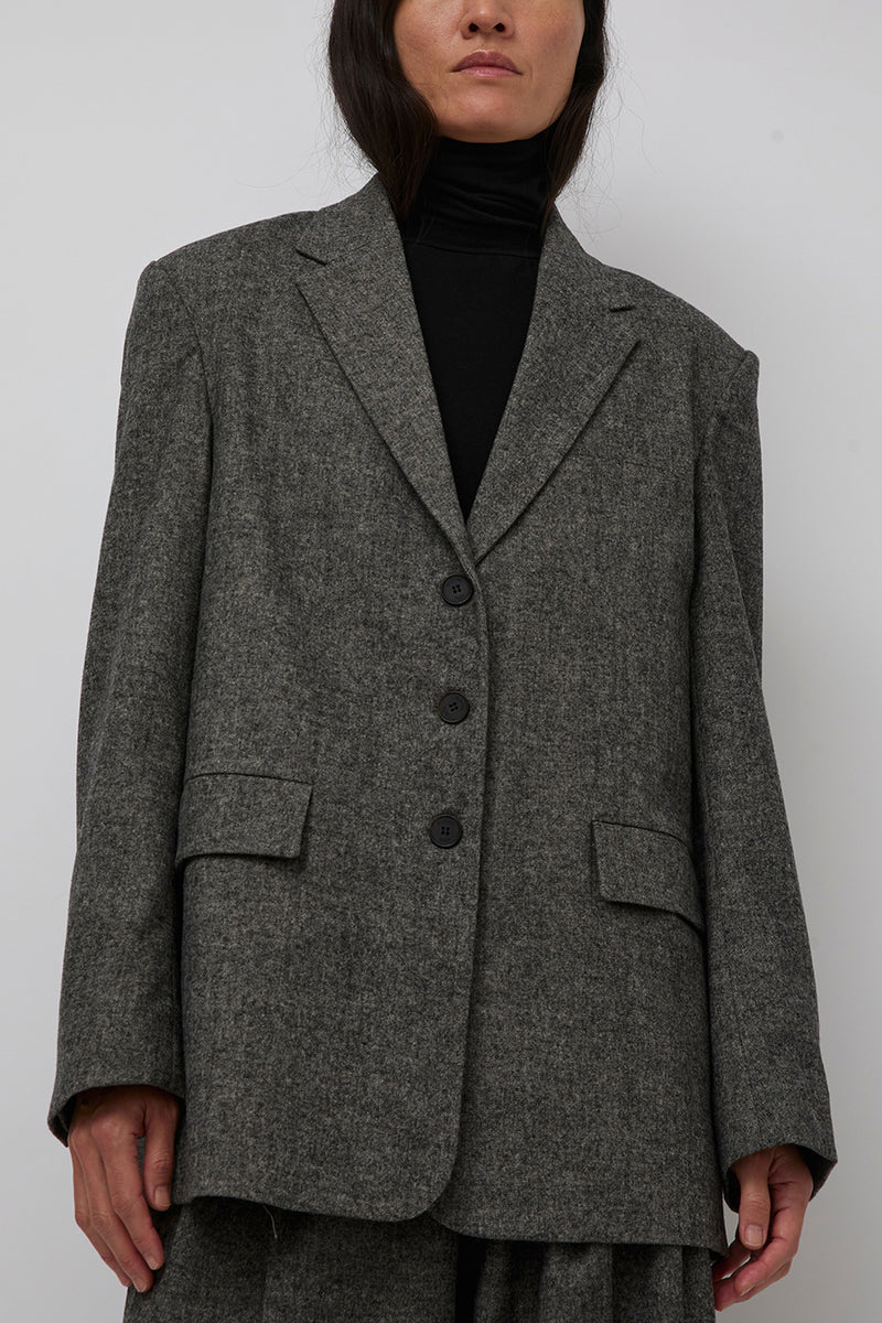 Mijeong Park Wool Blend Oversized Jacket in Gray