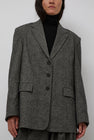 Mijeong Park Wool Blend Oversized Jacket in Gray
