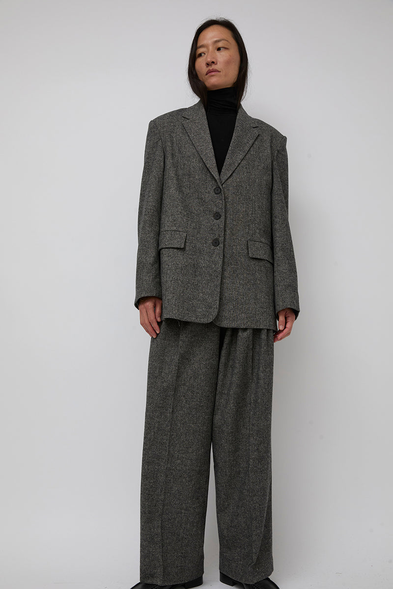 Mijeong Park Wool Blend Oversized Jacket in Gray