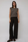 Mijeong Park Wool Blend V-Neck Vest in Heather Brown