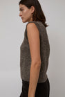Mijeong Park Wool Blend V-Neck Vest in Heather Brown