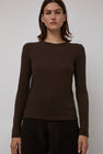 Mijeong Park Wool Tencel Crew Neck Top in Brown