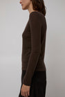 Mijeong Park Wool Tencel Crew Neck Top in Brown