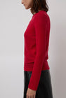 Mijeong Park Wool Tencel Crew Neck Top in Red