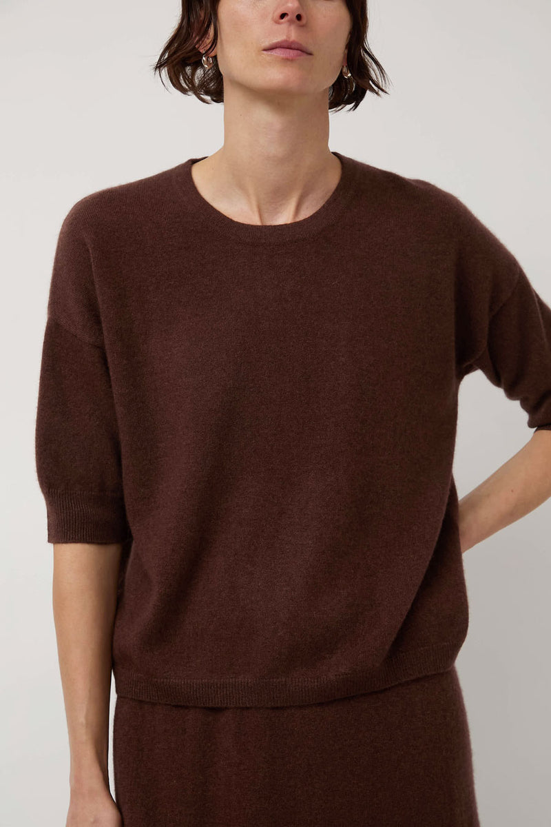 Modern Weaving Boyfriend Tee in Cinnamon