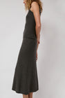 Modern Weaving Cashmere Rib Semi Circle Skirt in Olive Melange