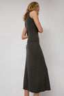 Modern Weaving Cashmere Rib Semi Circle Skirt in Olive Melange