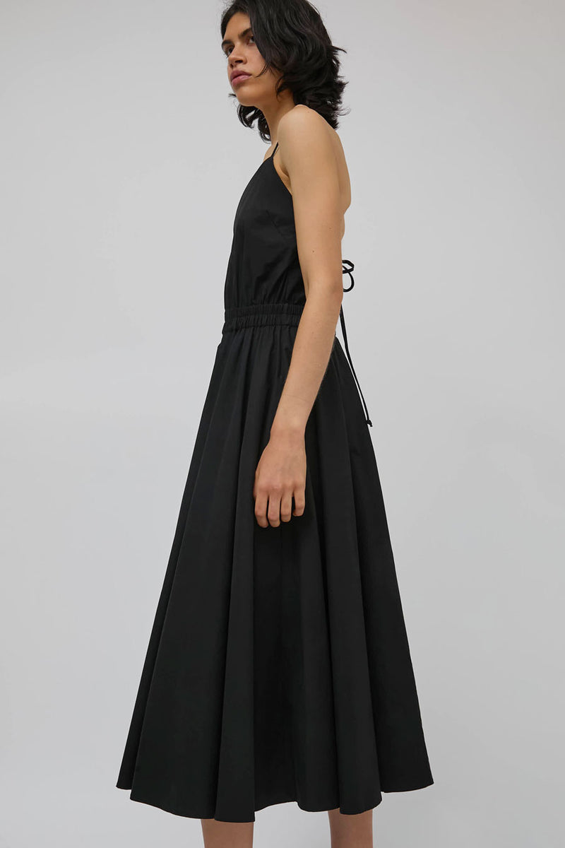 Modern Weaving Crossback Tie Dress in Black