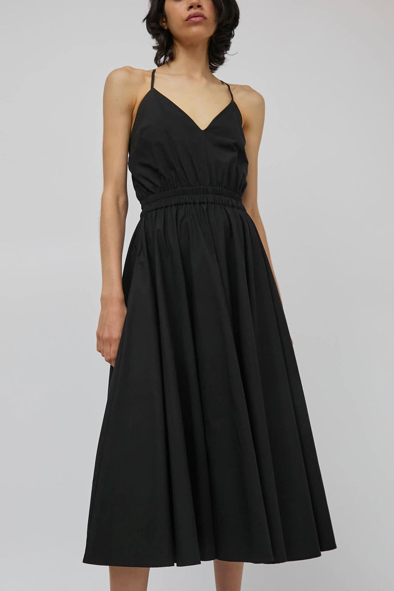 Modern Weaving Crossback Tie Dress in Black