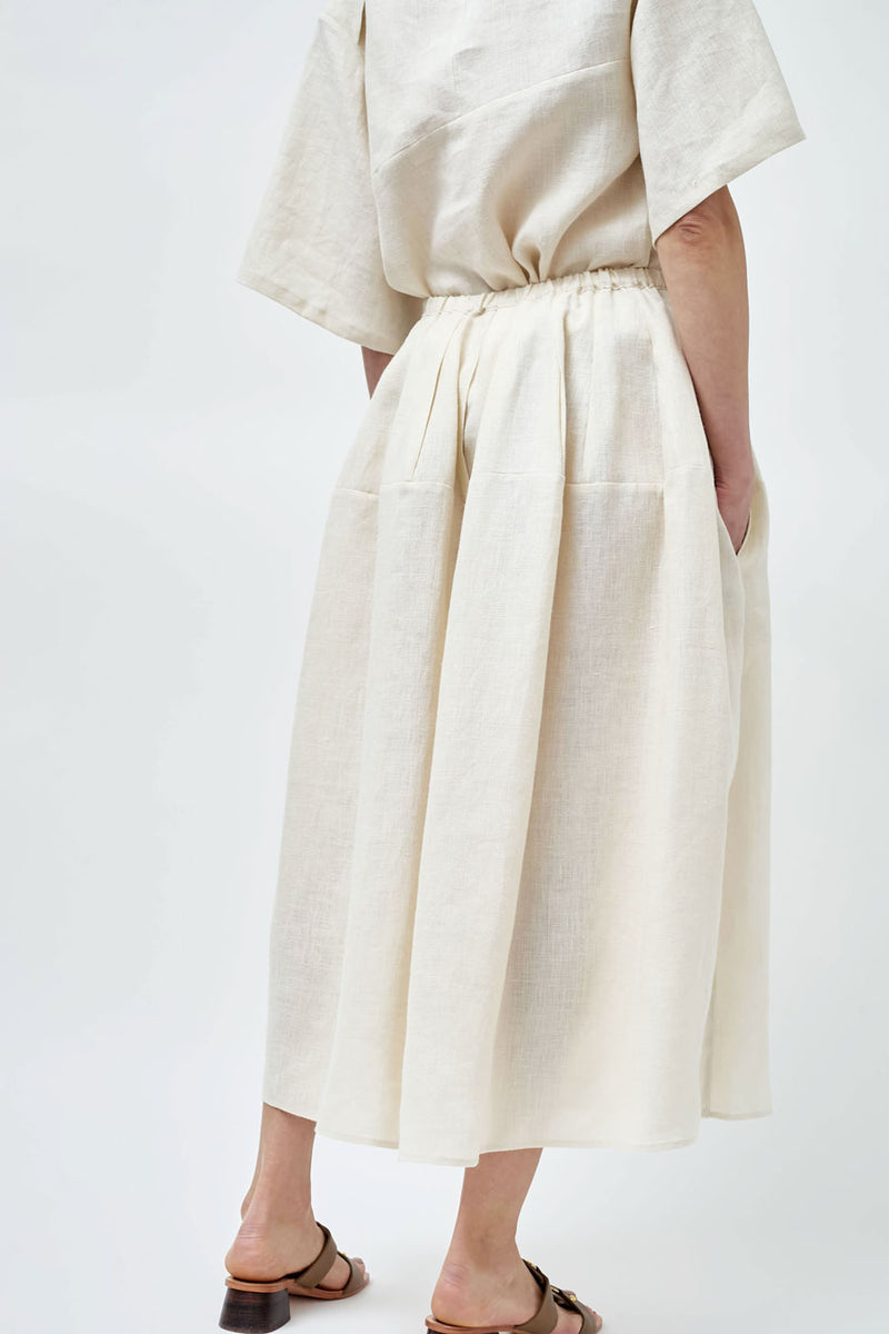 Modern Weaving Godet Circle Skirt in Bone