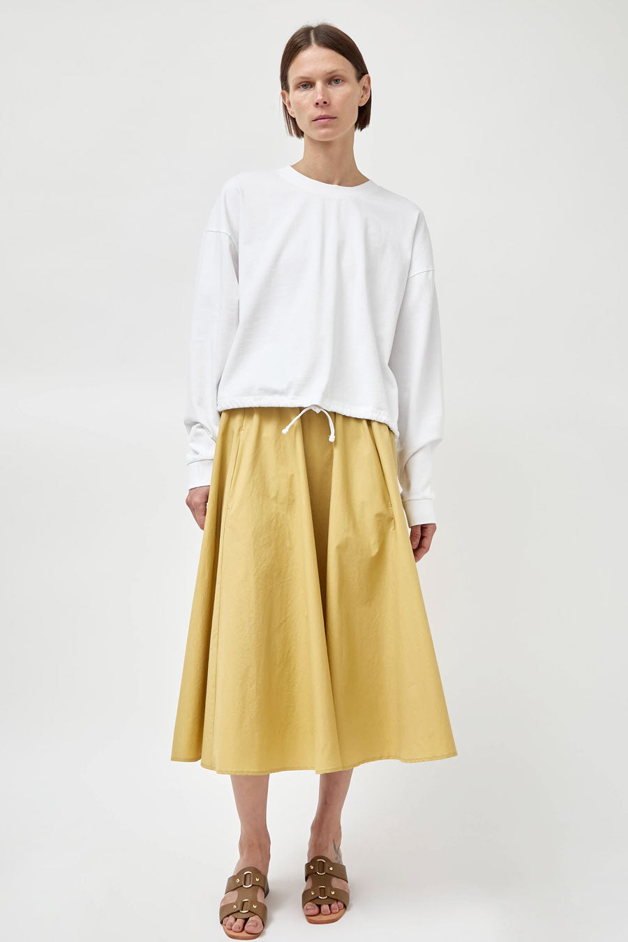 Modern Weaving Relaxed Circle Skirt in Wheat