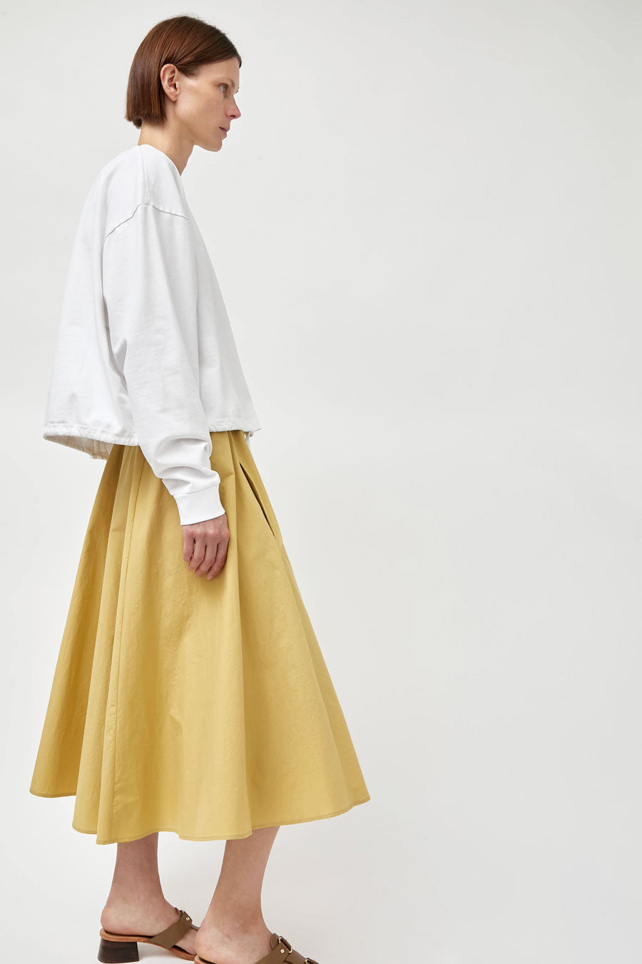 Modern Weaving Relaxed Circle Skirt in Wheat