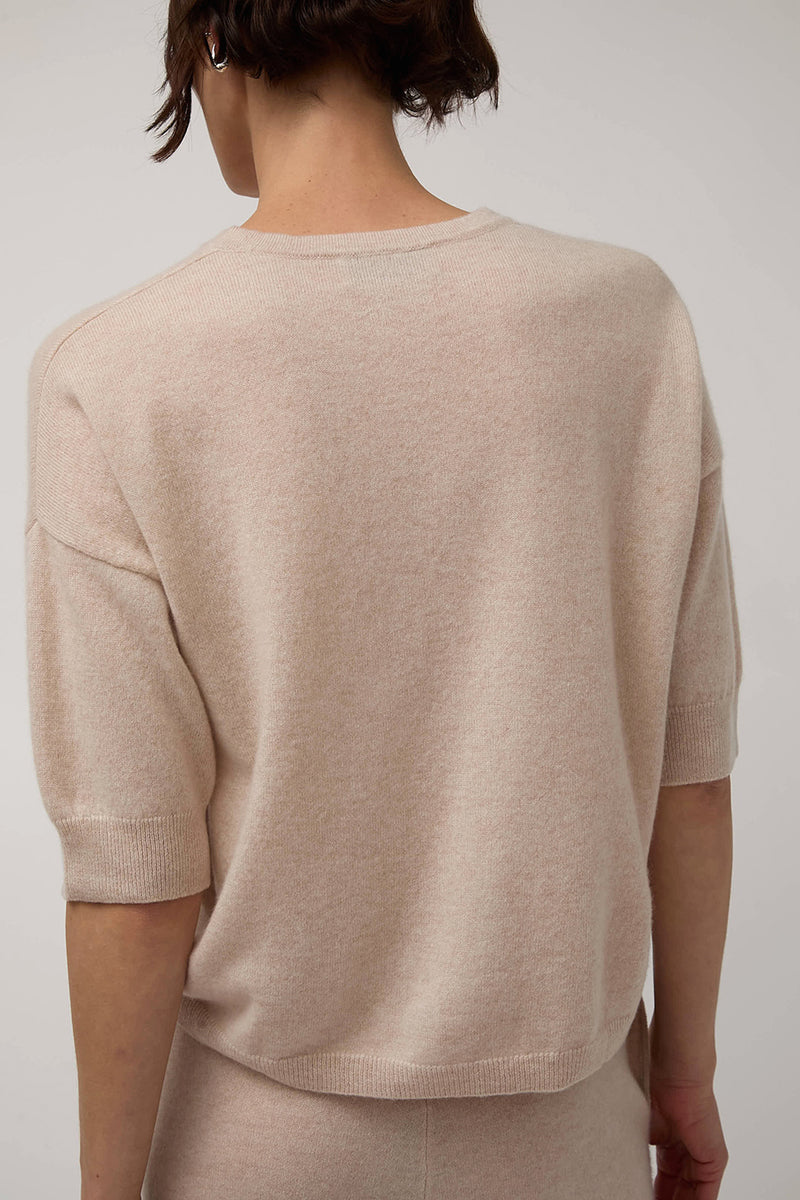Modern Weaving Boyfriend Tee in Melange Pink