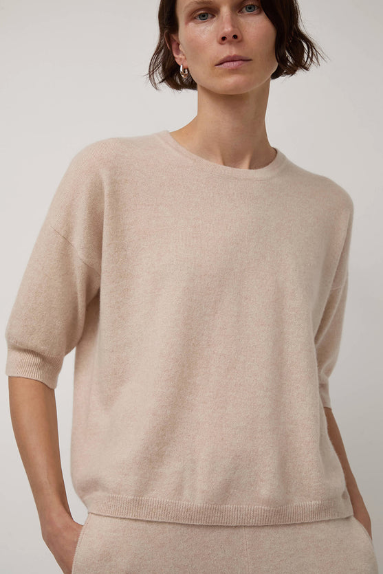 Modern Weaving Boyfriend Tee in Melange Pink