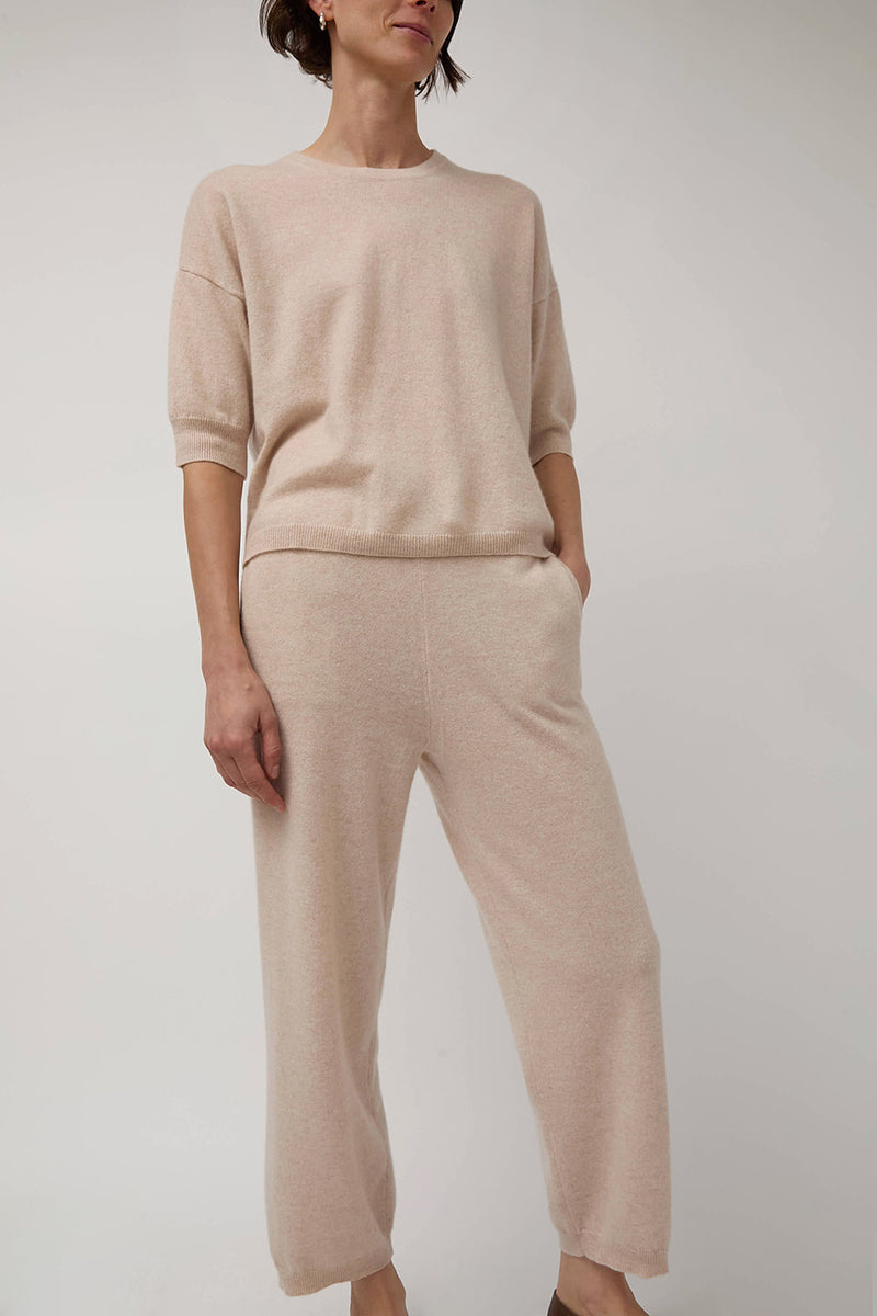 Modern Weaving Boyfriend Tee in Melange Pink
