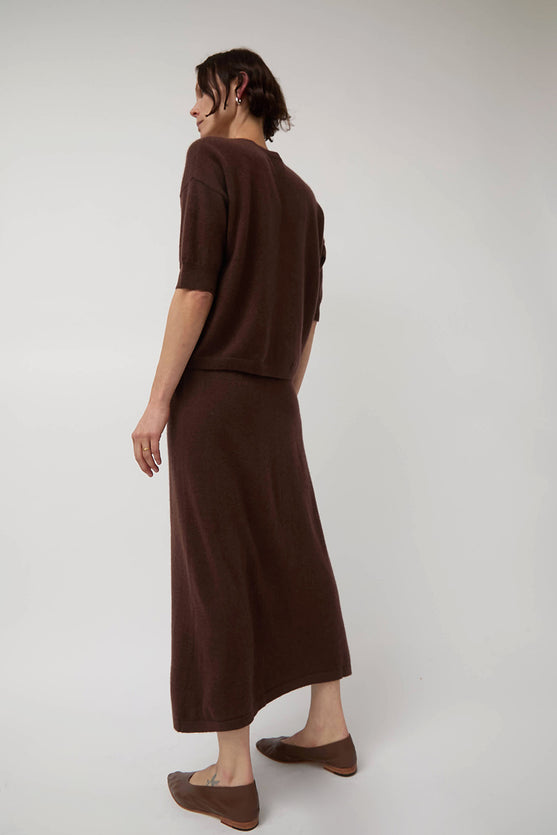 Modern Weaving Midi Skirt in Cinnamon