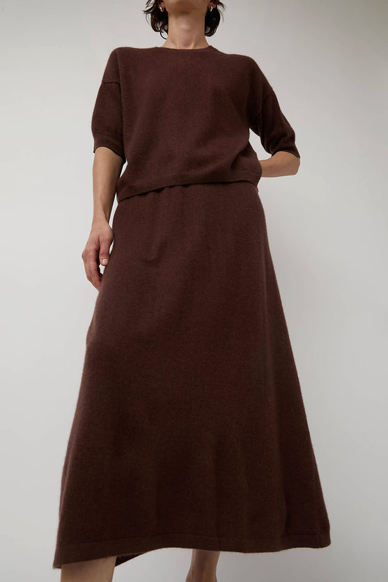 Modern Weaving Midi Skirt in Cinnamon