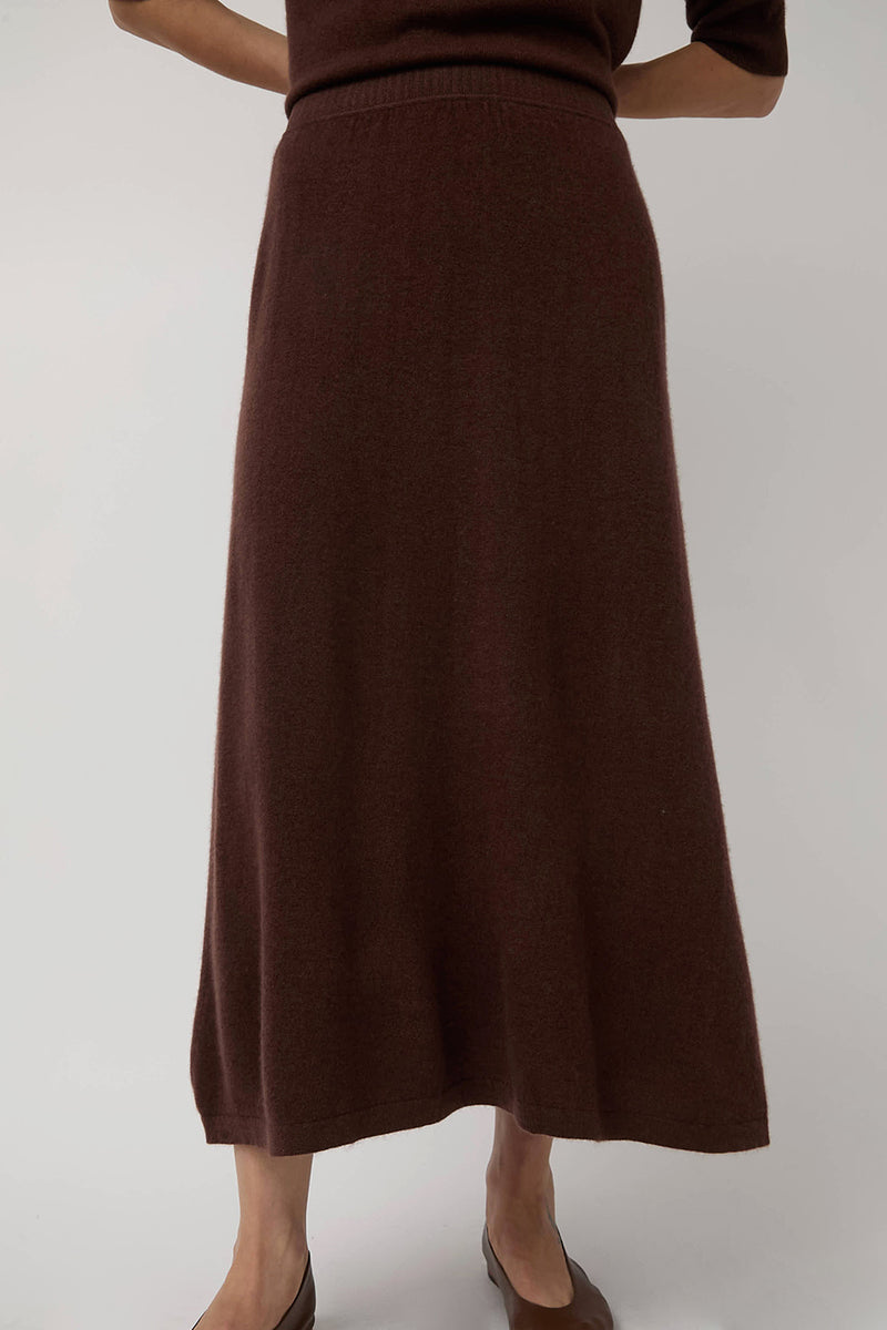Modern Weaving Midi Skirt in Cinnamon