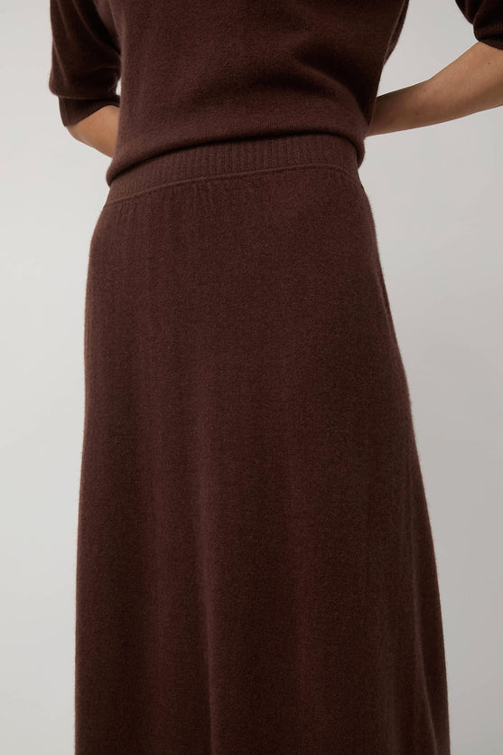 Modern Weaving Midi Skirt in Cinnamon