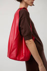 Modern Weaving Petite Pleated Shopper in Crimson