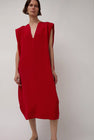 Modern Weaving Sculpt Dress in Crimson