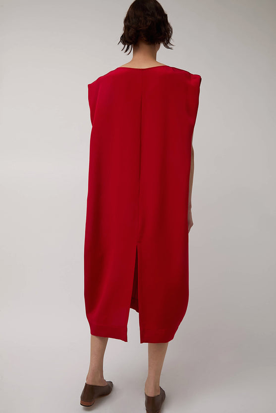 Modern Weaving Sculpt Dress in Crimson