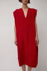 Modern Weaving Sculpt Dress in Crimson