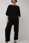 Modern Weaving Silk Tee in Black