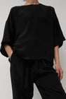 Modern Weaving Silk Tee in Black