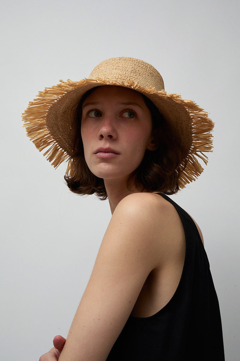 Modern Weaving Square Bucket Hat in Natural