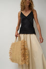 Modern Weaving Straight Fringe Square Bag in Natural