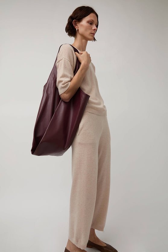 Modern Weaving XL Shopper in Burgundy