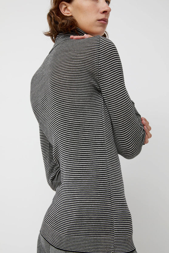 Modus Vivendi Alpha Rollneck in Espresso Fine Stripes