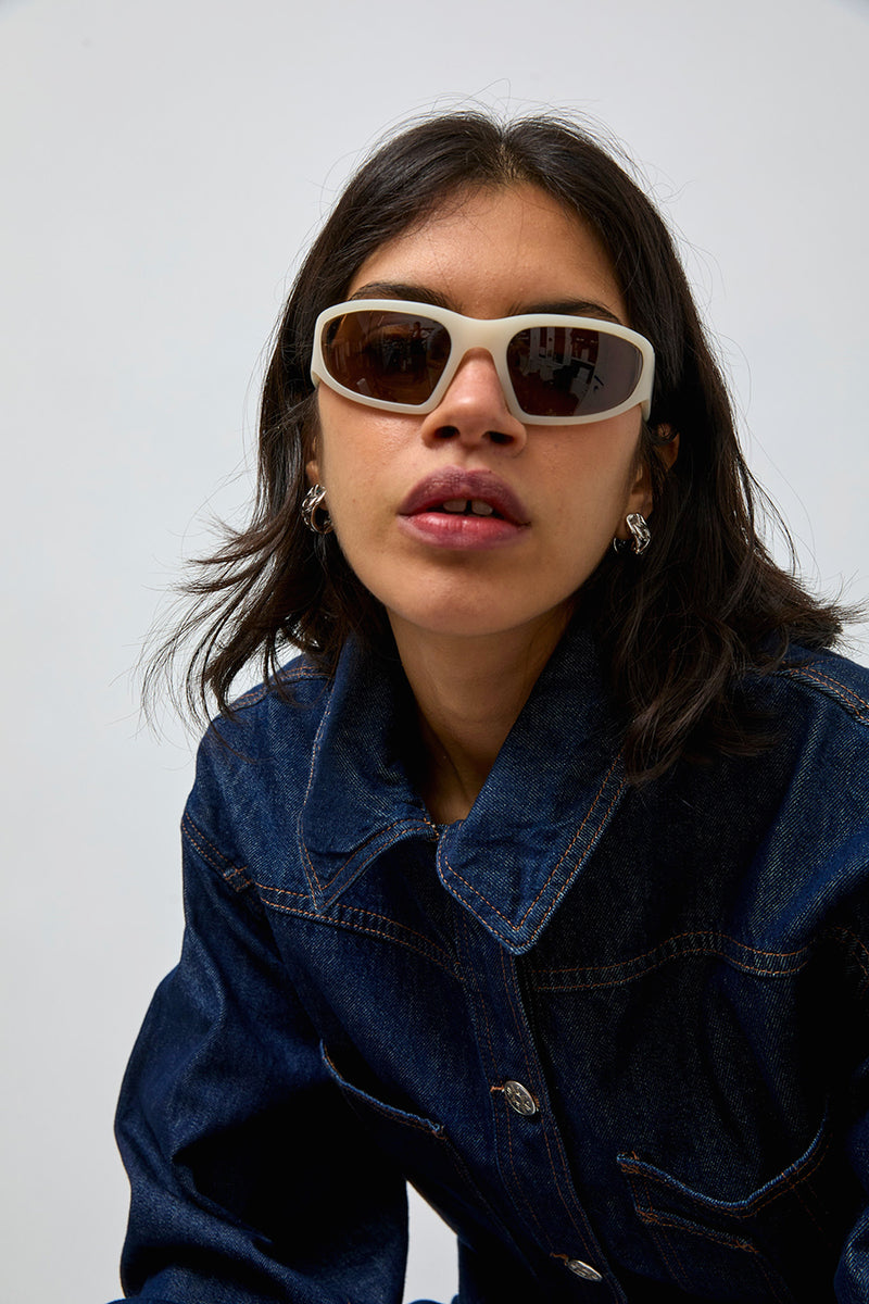 Monokel Crow Sunglasses in Matt Pearl