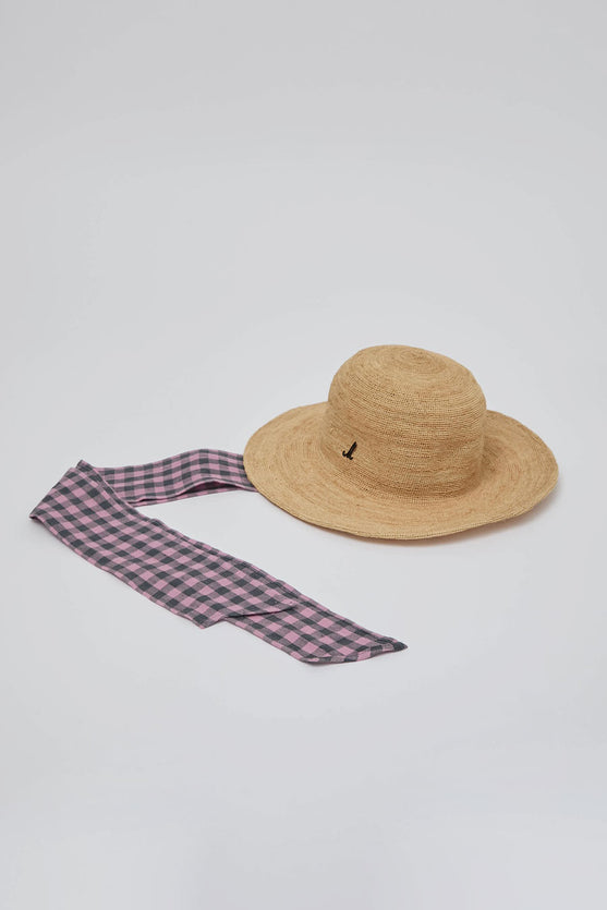 Muhlbauer Duke Alessio Hat in Natural with Check Rose