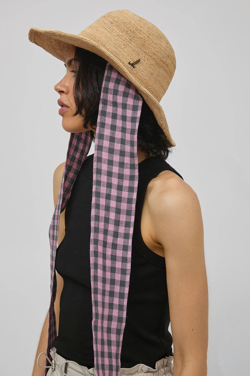 Muhlbauer Duke Alessio Hat in Natural with Check Rose