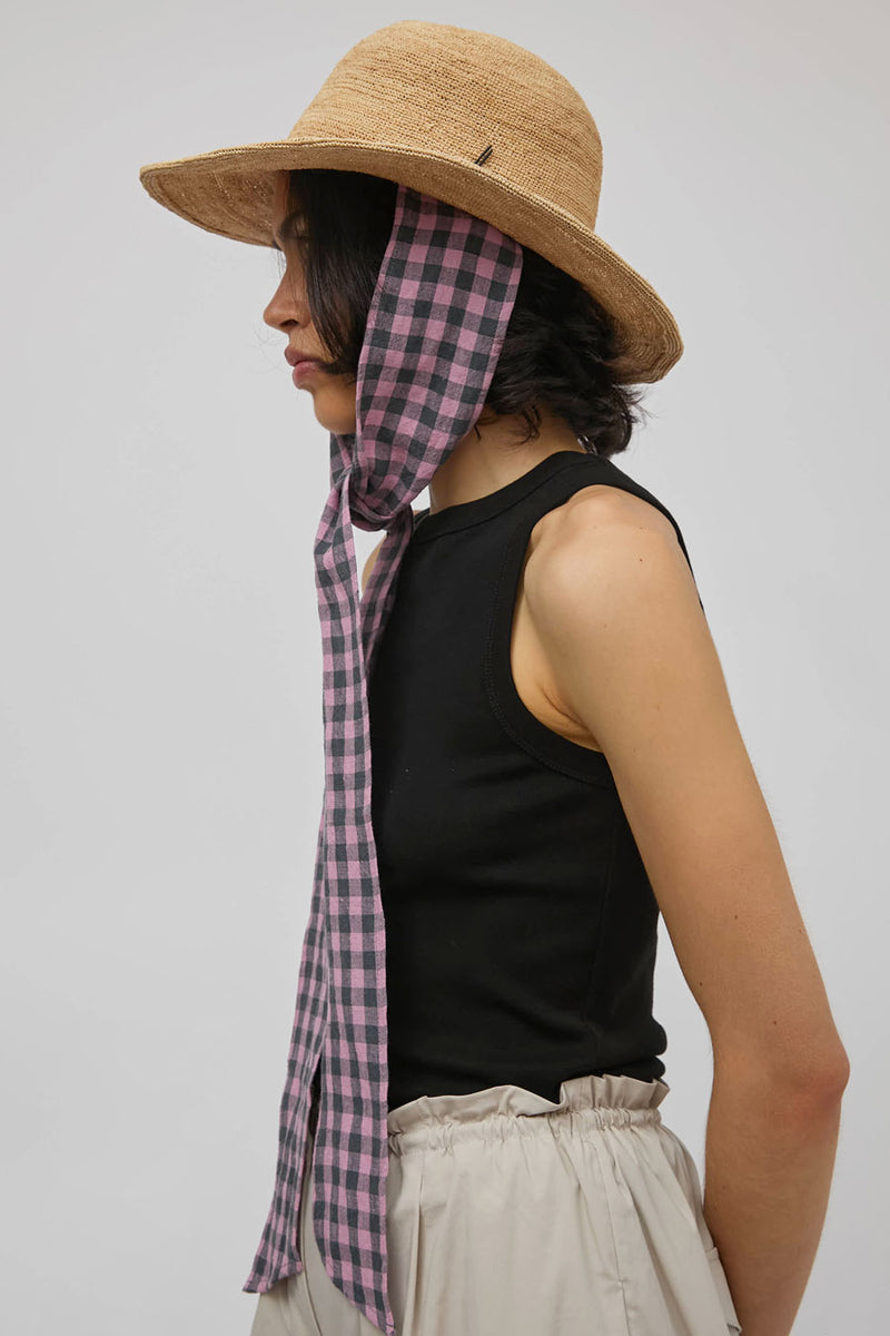 Muhlbauer Duke Alessio Hat in Natural with Check Rose