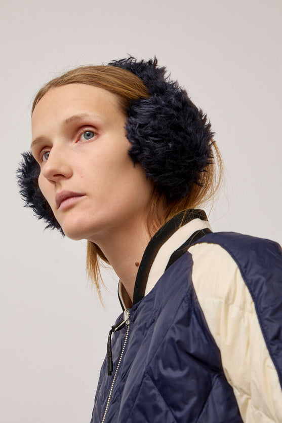 Muhlbauer Janis Fake Goat Ear Muffs in Navy