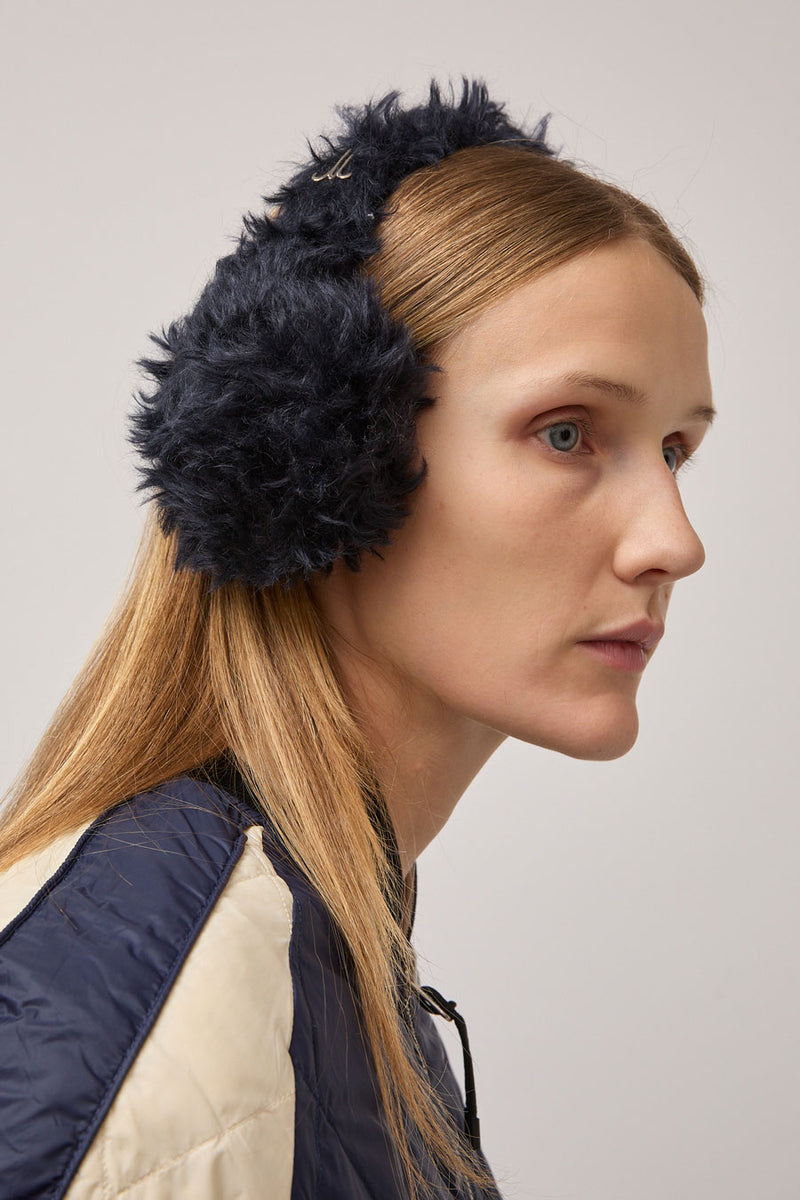 Muhlbauer Janis Fake Goat Ear Muffs in Navy