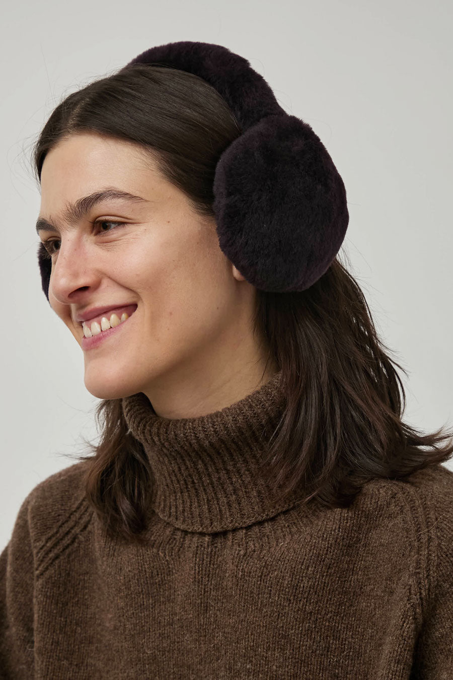 Muhlbauer Janis Lambskin Ear Muffs in Aubergine