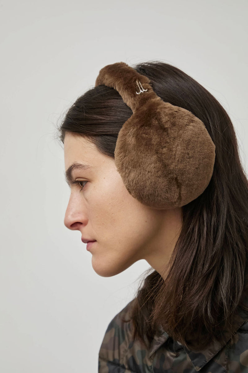 Muhlbauer Janis Lambskin Ear Muffs in Taupe