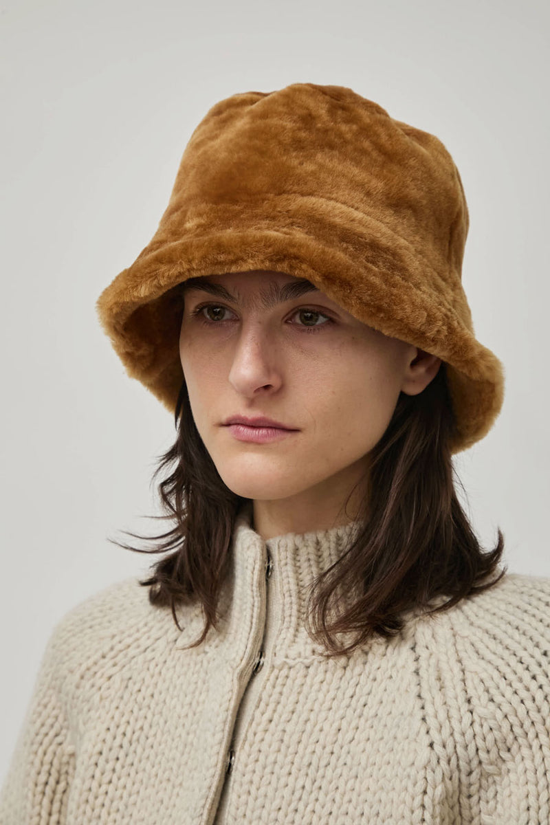 Muhlbauer Pol Lambskin Bucket Hat in Gold