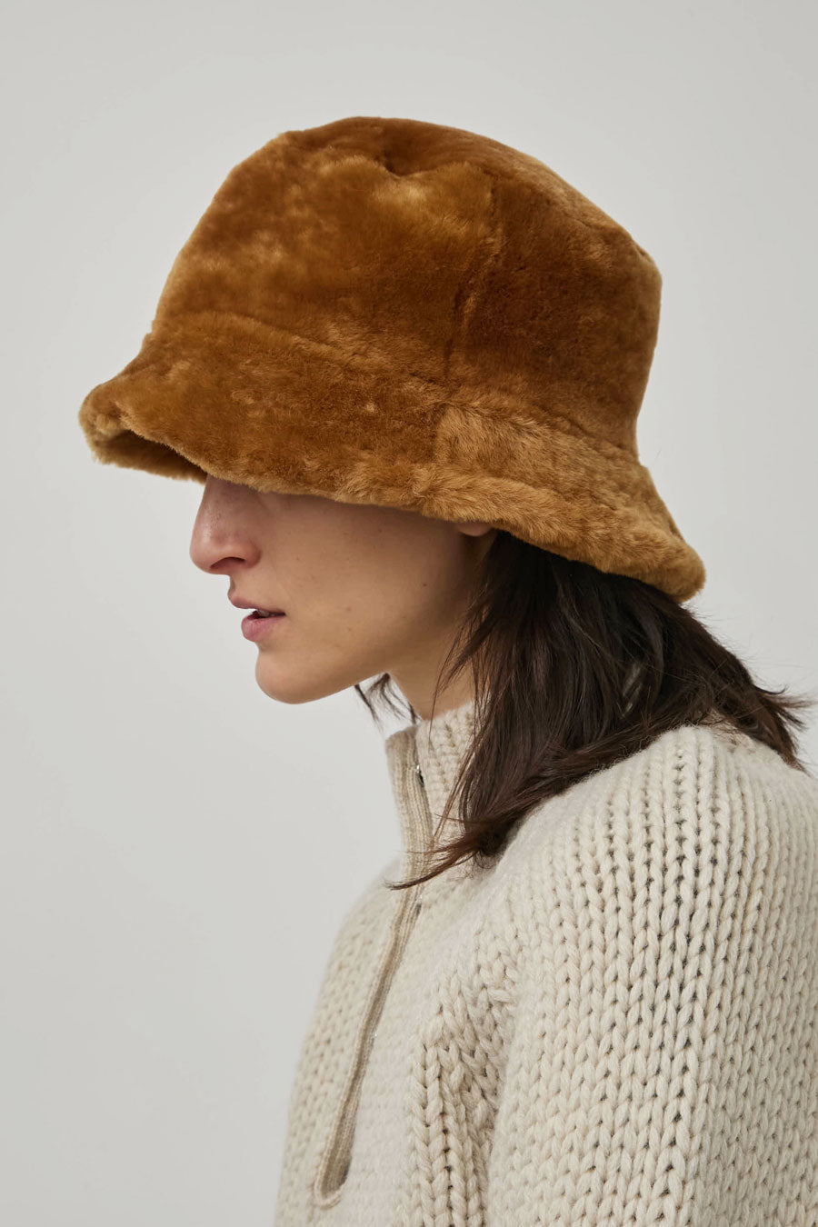 Muhlbauer Pol Lambskin Bucket Hat in Gold