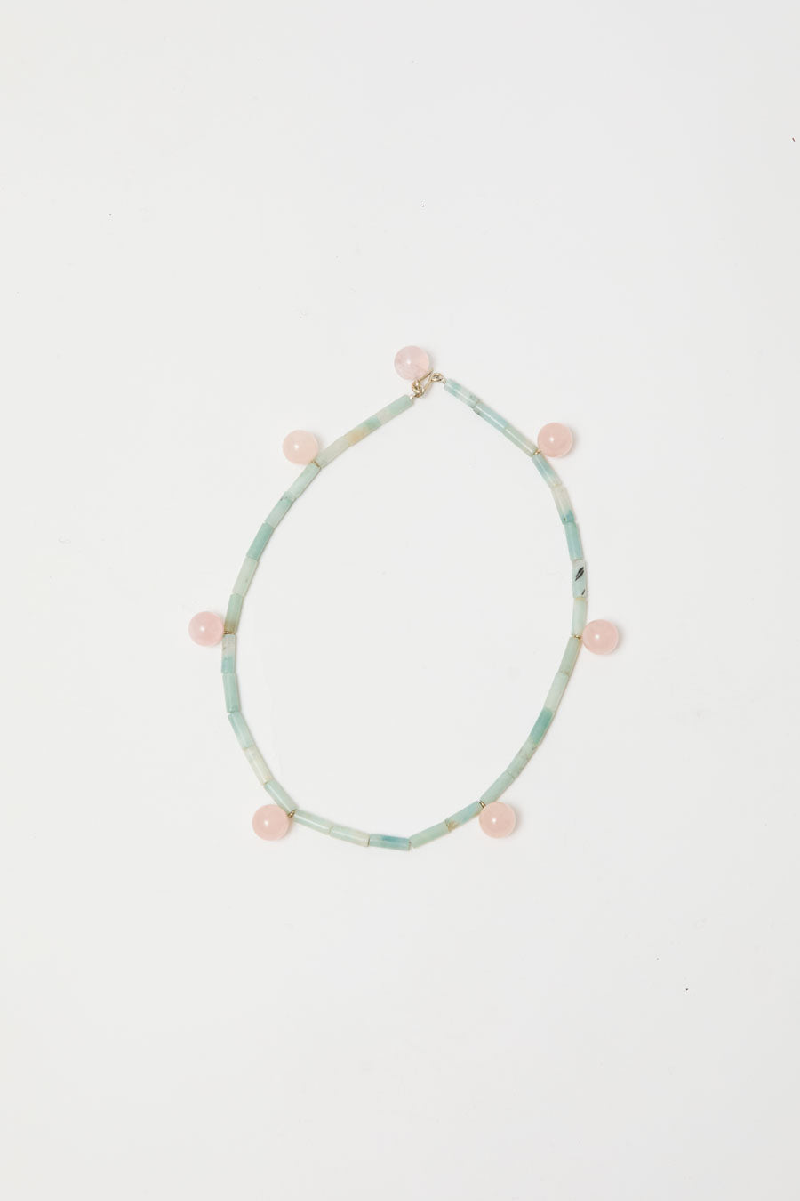 Mussels and Muscles Dew Necklace in Rose Quartz and Amazonite