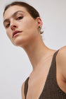 Mussels and Muscles Glyzinia Bicolor Single Earstud in Dark Green