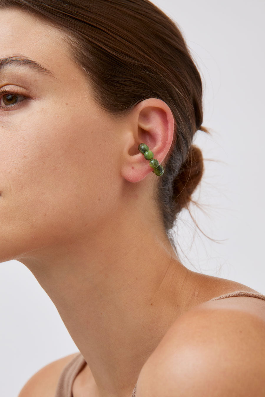 Mussels and Muscles Spheres Small Earcuff in Dark Green
