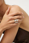 NOMIA Carved Shell Ring in Crystal