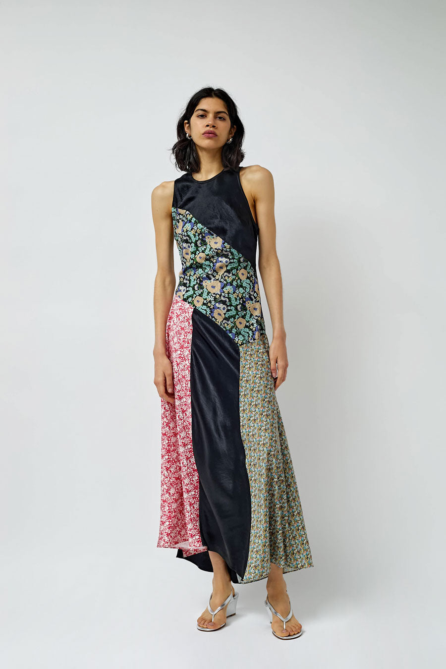 NOMIA Combo Bias Maxi Dress in Black and Muti